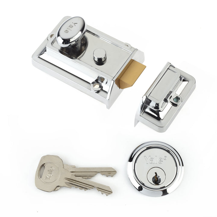Yale Locks 77 Nachtriegelschloss Chromfinish 60 mm Dornmass Chrome Finish 60mm Backset Box, Chrome F