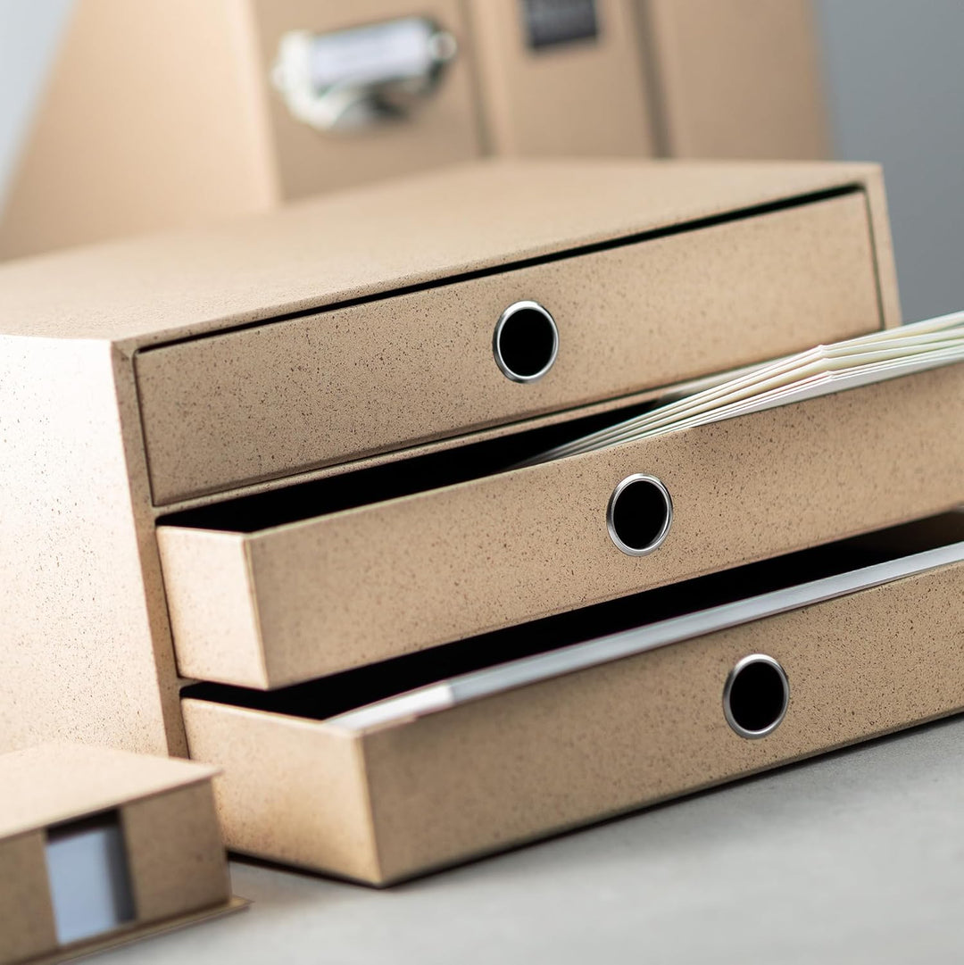 Rössler SOHO 3er Schubladenbox A4 aus Papier | Büro Organizer Schreibtisch| Schubladen Organizer Bür