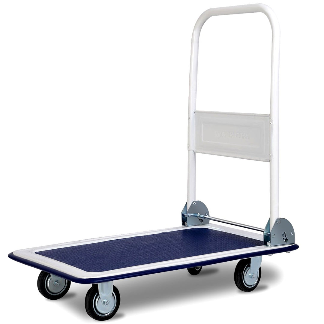 COSTWAY Transportwagen Klappbar, Plattformwagen Bis 150 kg Tragkraft, Transporthilfe mit 360° Lenkro