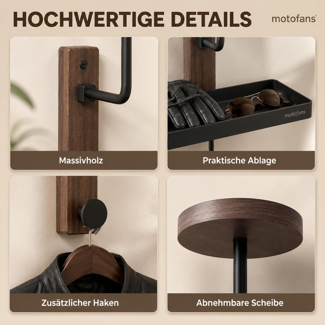 Helmhalterung Wand, Motorrad Garderobe, Motorradhelm Halterung Wand, Geschenke für Motorradfahrer Fu