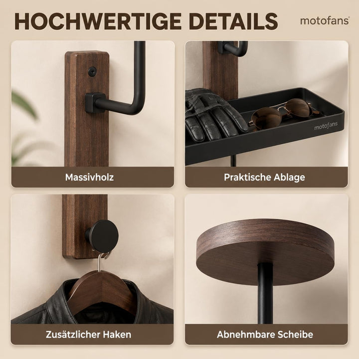 Helmhalterung Wand, Motorrad Garderobe, Motorradhelm Halterung Wand, Geschenke für Motorradfahrer Fu