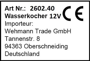 Wasserkocher 12 Volt für Kfz, Edelstahl Babykostwärmer Babykosterwärmer 12V