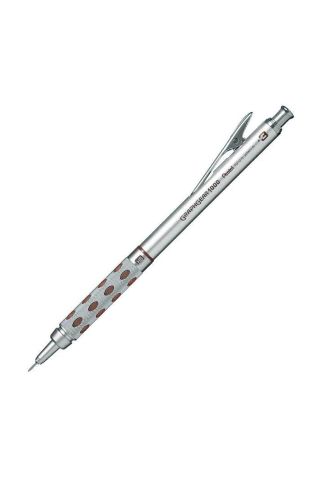 Pentel PG1013-E GraphGear1000 Druckbleistift 0,3 mm Strichstärke, Edelstahlgehäuse mit Härtegradindi