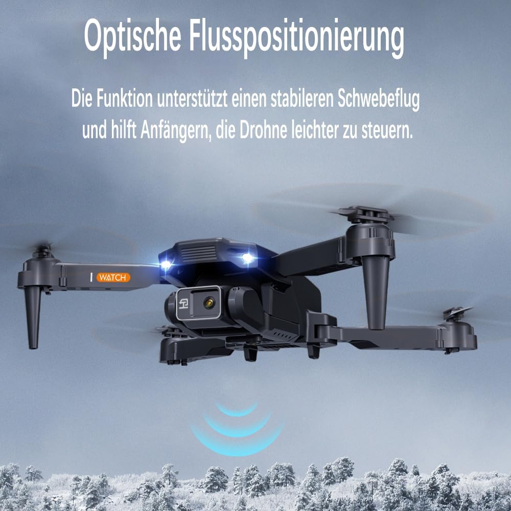 Drohne mit Kamera 4K für Anfänger, Kinder und Erwachsene, Mini Drohne mit WiFi, 2 Akkus, Ein-Knopf S