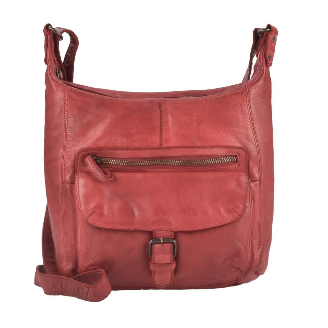 Bear Design Damen Tasche Ledertasche Umhängetasche Schultertasche rot