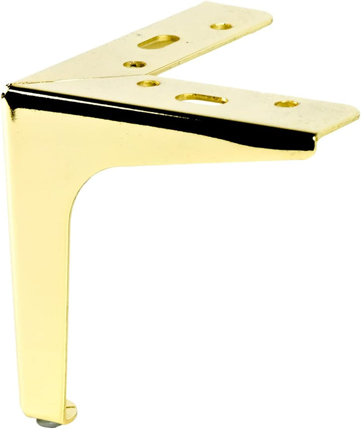 P17- Siena | Set 4 Füsse + 16 Schrauben | Glänzendes Gold | Höhe 13 cm | Beine für Sofas, Möbel, Sch