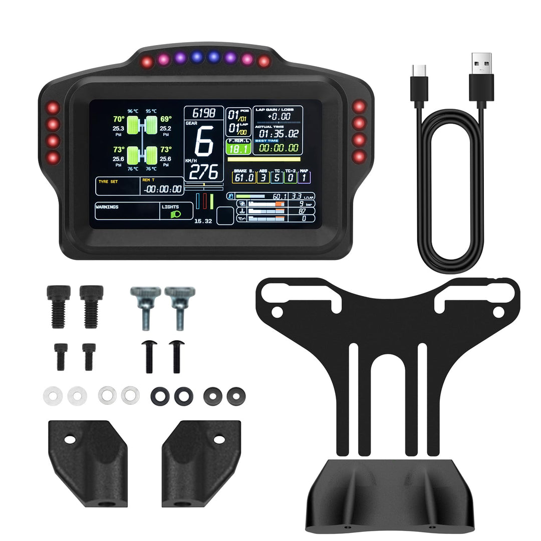 DV480 PRO V5 Dashboard SIM Rennen Dash Display mit 5" Bildschirm & 16 RGB LEDs für Simulation Rennsp