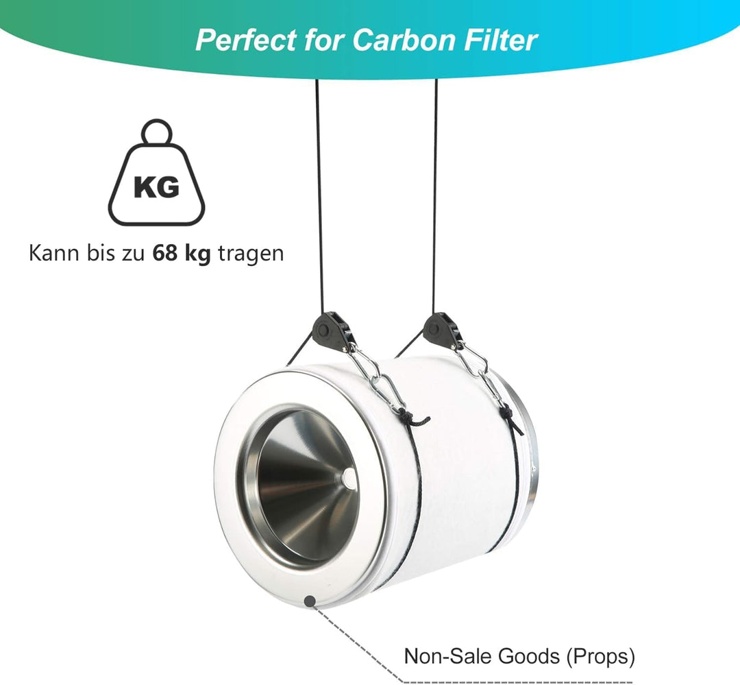 BOSYTRO 4 Paar（8 Stück） 1/8 Zoll Ratchet Hanger Heavy Duty Einstellbare Ratsche Seil Aufhänger Verst