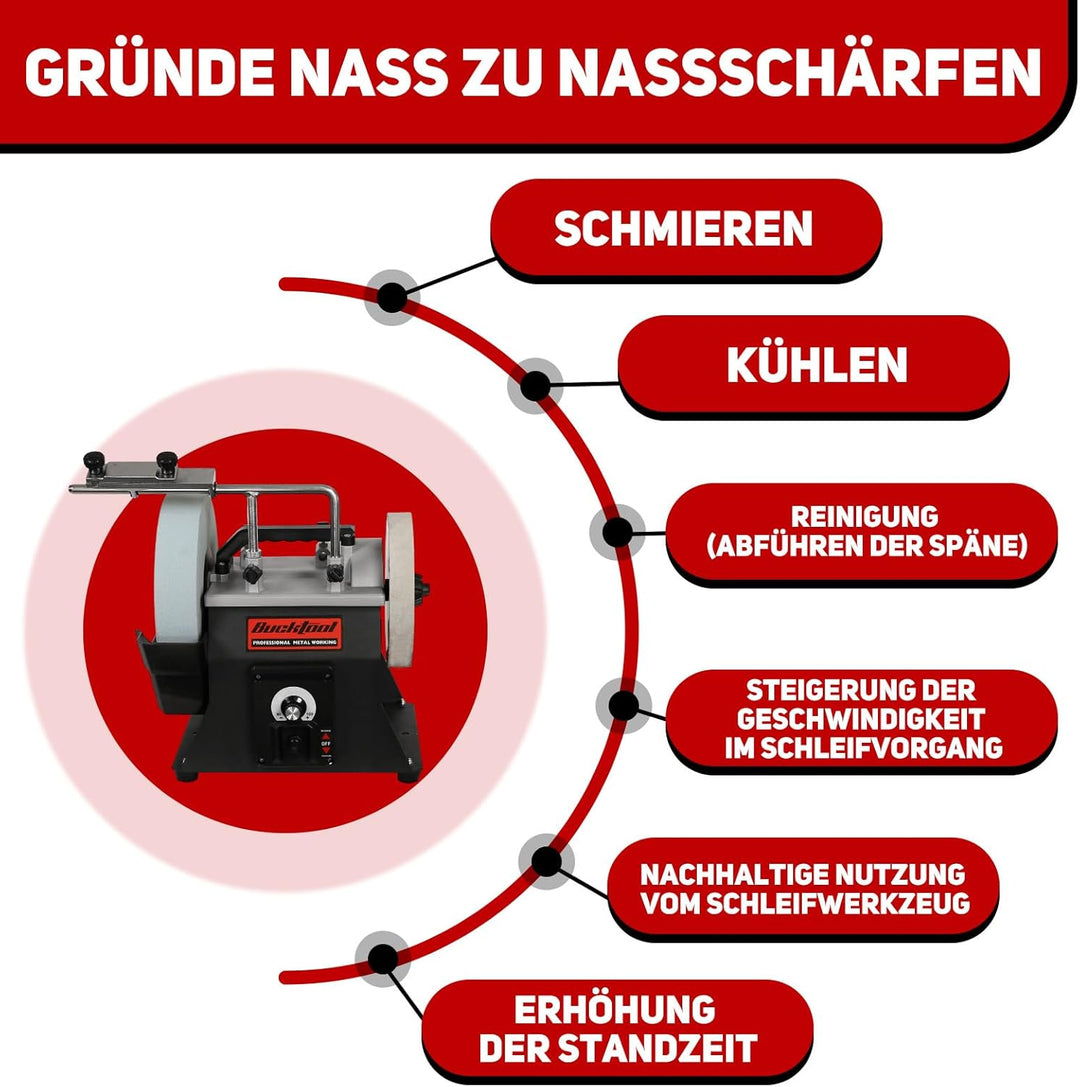 BUCKTOOL 250mm Nassschleifmaschine mit variabler Geschwindigkeit, Nass-Schleifmaschine, SCM8103 90-1
