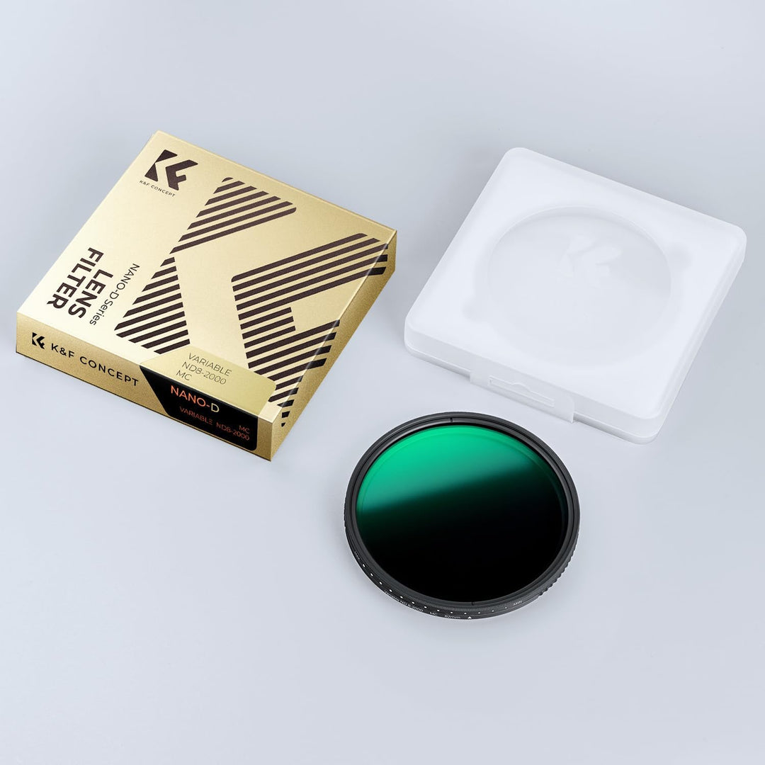 K&F CONCEPT 52mm ND Filter ND8-2000 Variabler Graufilter (3-11 Blendenstufen) （Nano-Dazzle）, 52mm