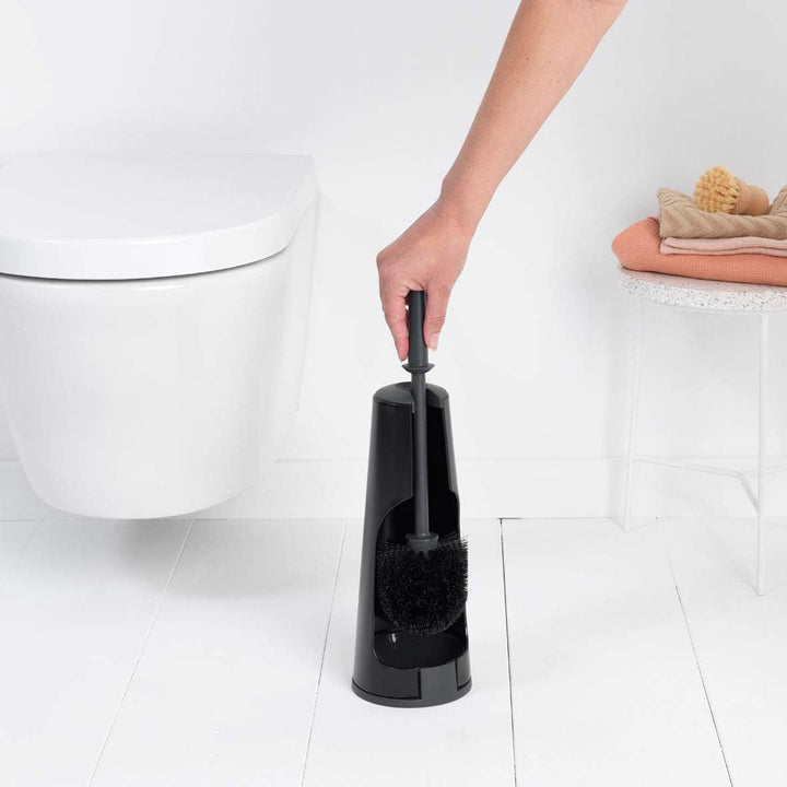 Brabantia Renew Collection WC-Garnitur, Stahl, Mattes Schwarz, Einheitsgrösse Matt Black, Matt Black