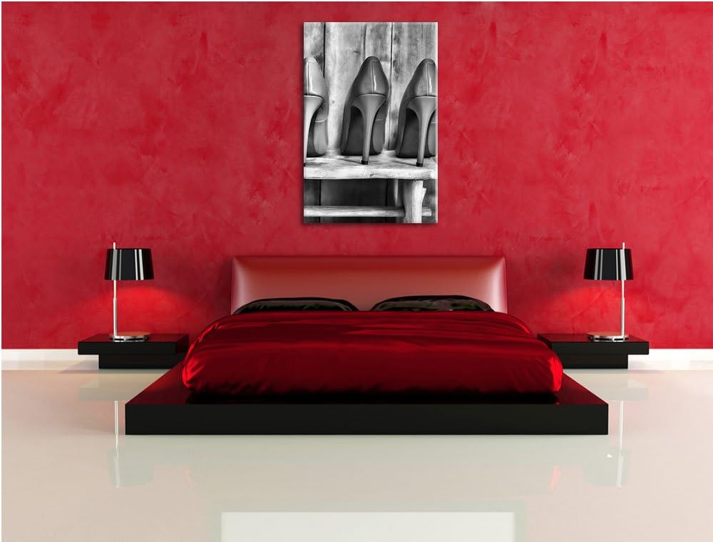 Pixxprint Bunte High Heels als Leinwandbild/Grösse: 100x70 / Wandbild/Kunstdruck/fertig bespannt, 10