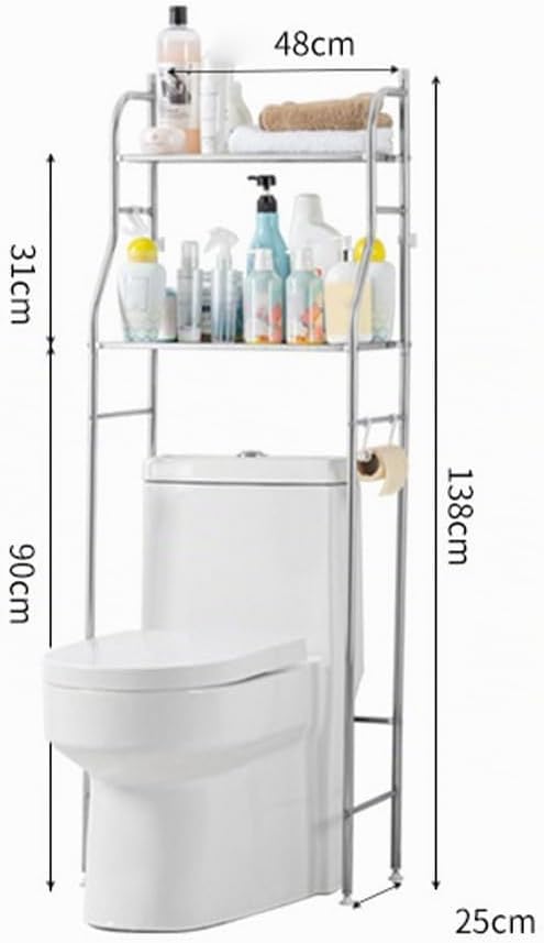 Garvee Toilettenregal, Edelstahl Badezimmerregal, WC-Regal über Der Toilette, Stehregal Fürs Badezim