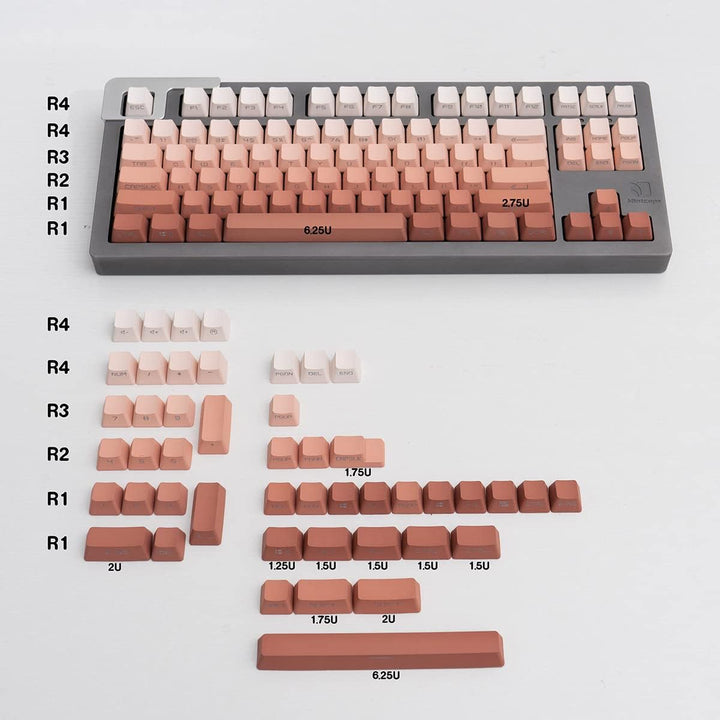 134 Tasten Side Printed Keycaps OEM Profil Hintergrundbeleuchtete Tastenkappen Fit für 60% 65% 95% C