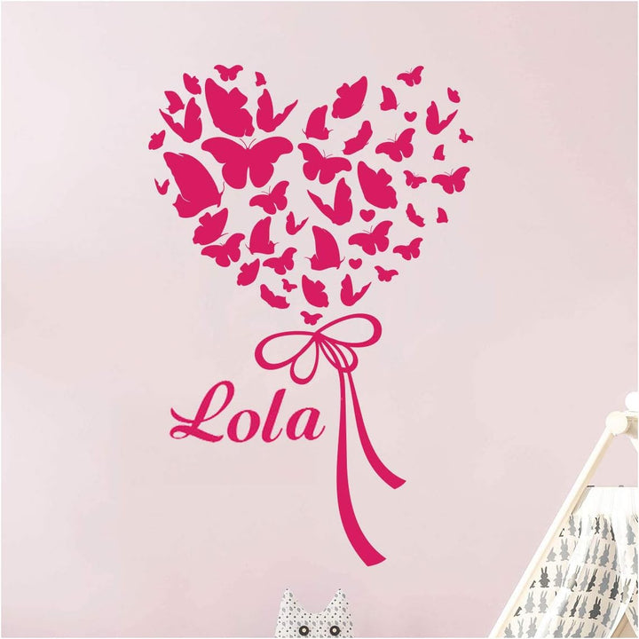 Personalisierte Namensaufkleber | Sticker Pappilon Ballon | Wanddekoration Kinderzimmer | 2 Bögen 40