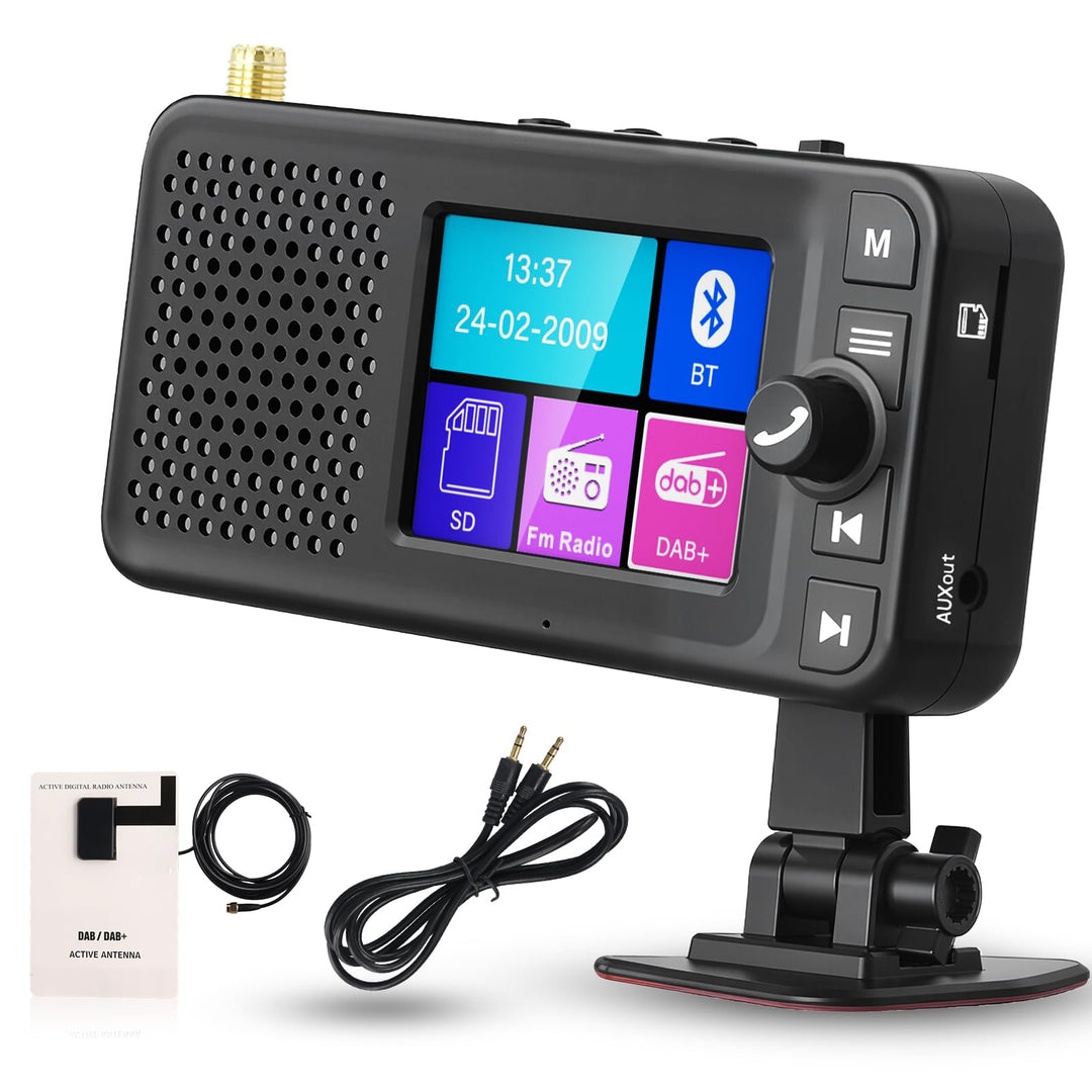 DAB+ Digitalradio mit Bluetooth und 1500mAh Wiederaufladbare Batterie, Tragbares Digitalradio mit 2,