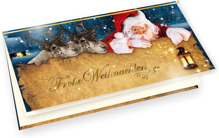 tatmotive Nordpol Express Weihnachtskarten Set (10 Sets) mit Umschlag und mit Einlegeblätter Einlege