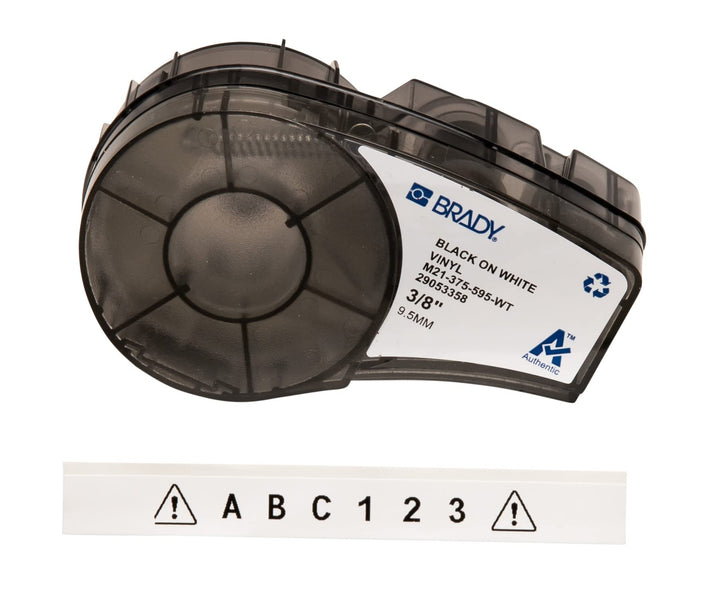 Brady (M21-375-595-WT) Vinylband für BMP21-PLUS; BMP21-LAB; BMP21 9.53 mm x 6.40 m Schwarz auf Weiss
