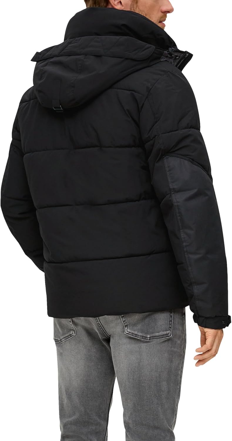 S. Oliver Herren Winterjacke Parka Steppjacke Anorak Warm Wattierte Steppjacke Black L 9999, L 9999