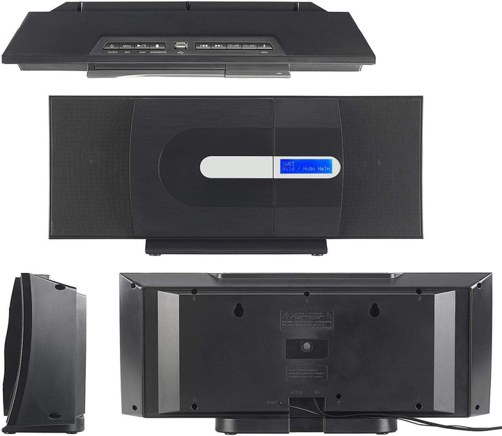auvisio Kompaktanlage Vertikal: Vertikale Design-Stereoanlage, FM/DAB+, Bluetooth, CD, MP3, AUX, 40