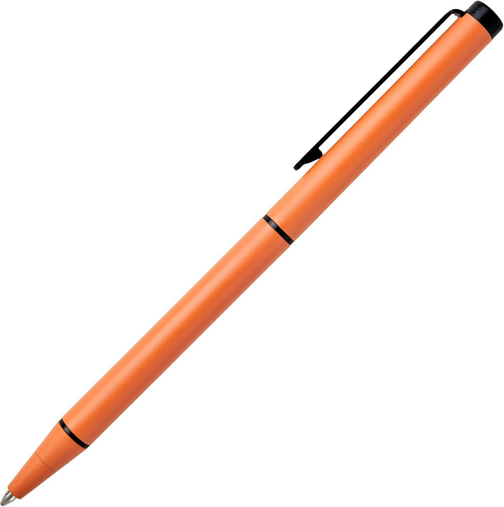 Hugo Boss Cloud Kugelschreiber aus Messing in der Farbe Papaya Orange Matt, Länge: 14cm, Minenfarbe:
