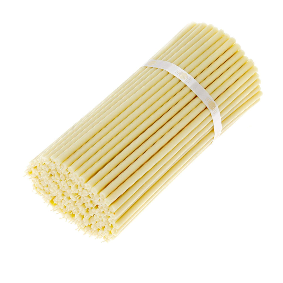 Danilovo 50 Stück Weiss Bienenwachs Kerzen - Orthodoxe Kerzen für Gebet, Rituals, Tischdeko Hochzeit