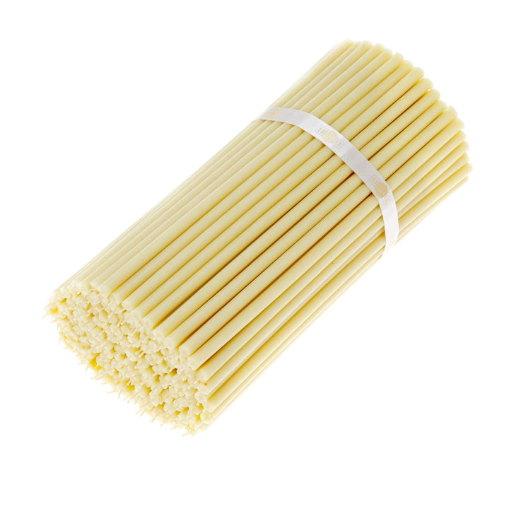 Danilovo 50 Stück Weiss Bienenwachs Kerzen - Orthodoxe Kerzen für Gebet, Rituals, Tischdeko Hochzeit