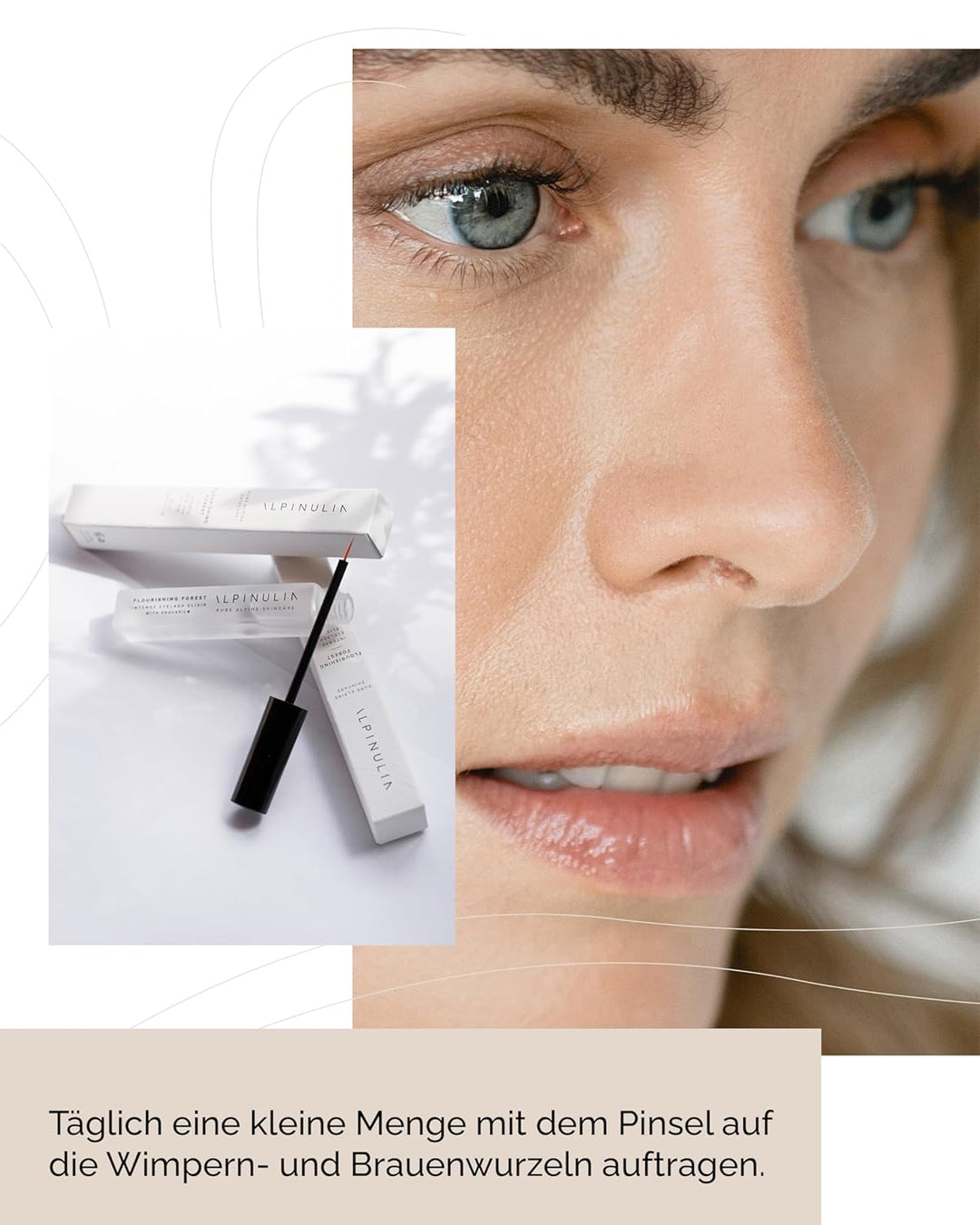 FLOURISHING FOREST Wimpernserum ohne Hormone 8ml Vegan - Lash Serum für gesunde, dichte Wimpern und