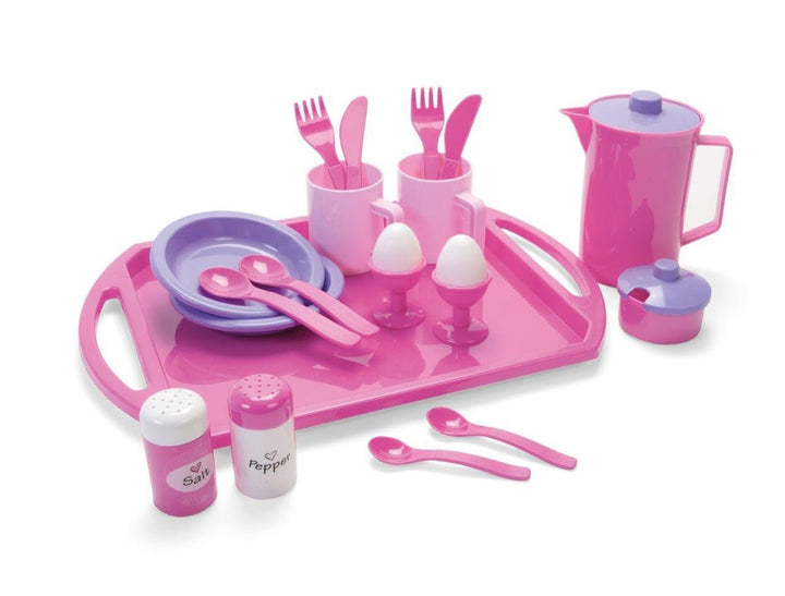 Dantoy Breakfast Set with Tray, Role Play Tea with 23 Pieces Kids Pretend Play, Made in Denmark – Pr