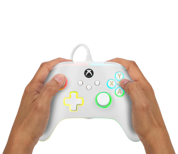 PowerA Kabelgebundener Advantage-Controller für Xbox Series X|S mit Lumectra - Weiss, Gamepad, kabel
