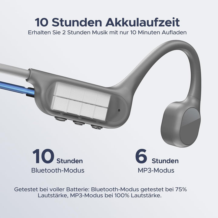 DOOGEE Knochenschall Kopfhörer, IP68 Kopfhörer Schwimmen, 10H Sport Lauf Drahtlos Bluetooth 5.4 Open