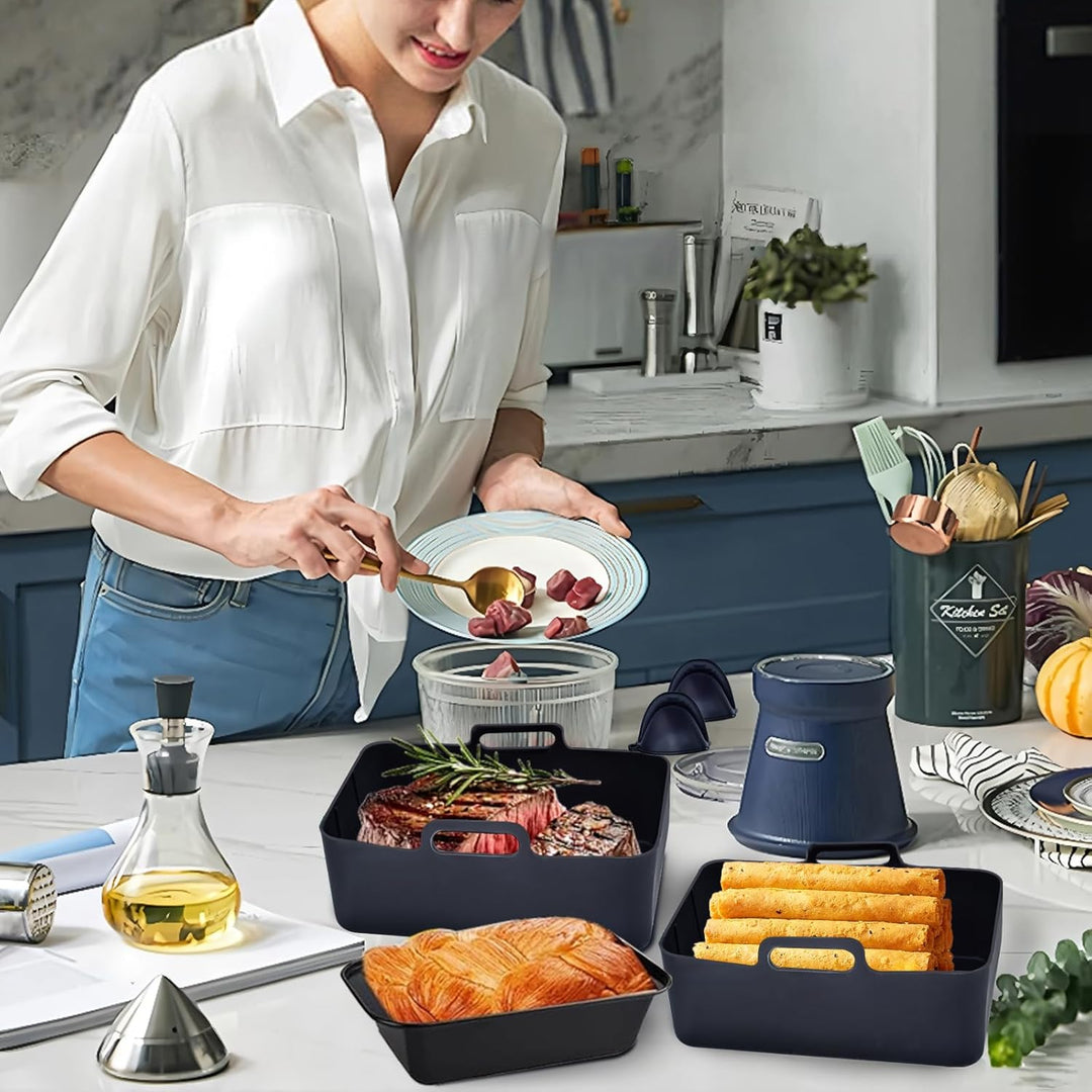 21 Teilig Heissluftfritteuse Zubehör Satz, Airfryer Zubehör für Ninja Foodi Max Dual Zone Heissluftf
