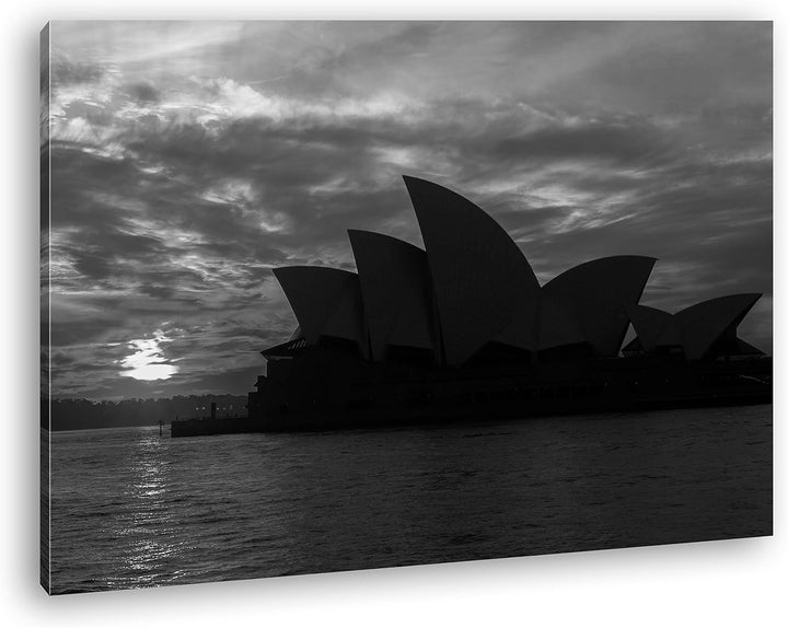 deyoli Silhouette des Opernhauses von Sydney Format: 100x70 Effekt: Schwarz&Weiss als Leinwand, Moti