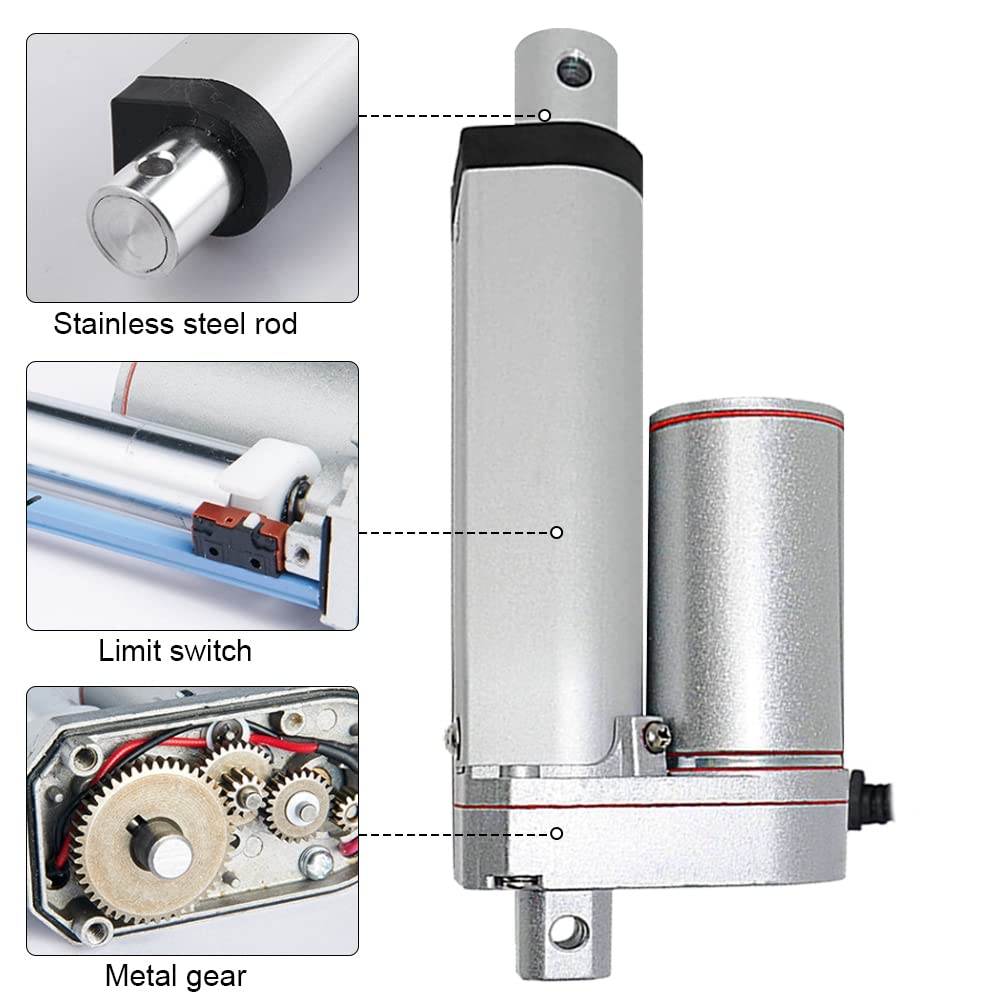 DCHOUSE 1000N 200mm Hub max Linearantrieb, DC 12V-Motor Lineartechnik-Aktuatoren Motor Drahtlose Fer