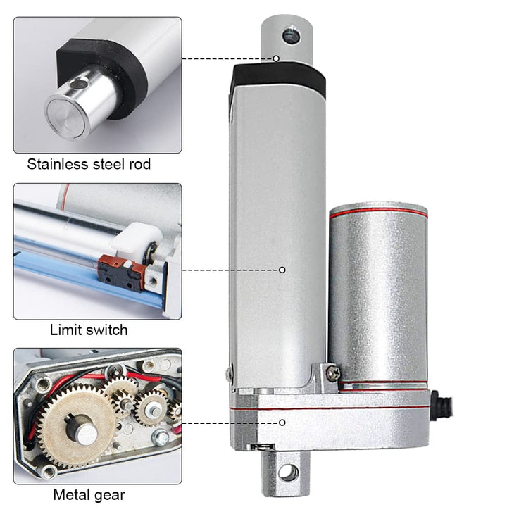 DCHOUSE 1000N 200mm Hub max Linearantrieb, DC 12V-Motor Lineartechnik-Aktuatoren Motor Drahtlose Fer