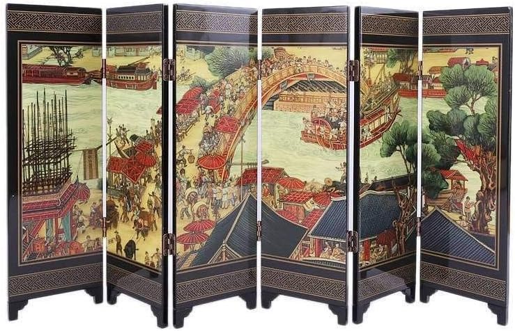lachineuse Paravent mit Motiven, Bianjing Color, 25x10x7cm, Bianjing Color