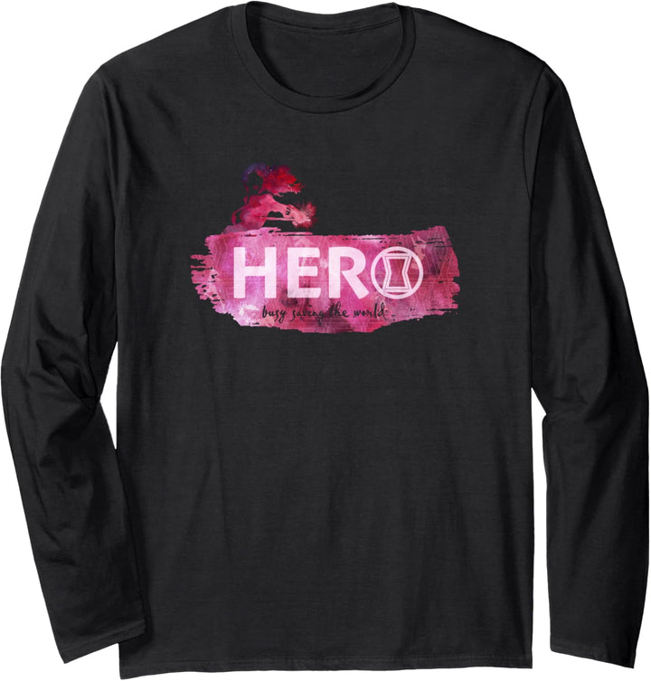 Marvel Black Widow Hero Busy Saving the World Langarmshirt