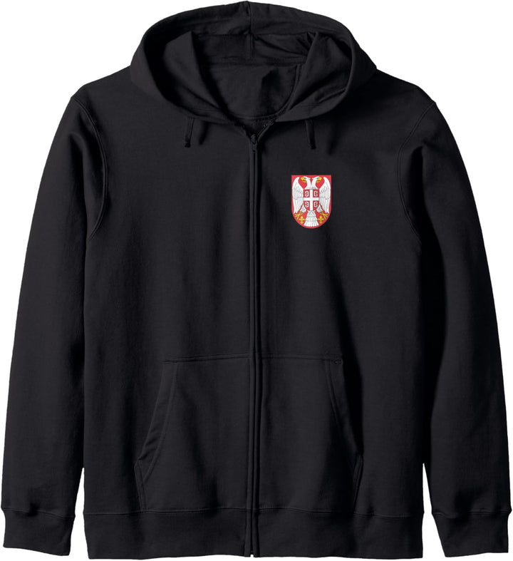 Serbien Wappen Auf Der Brust Kapuzenjacke