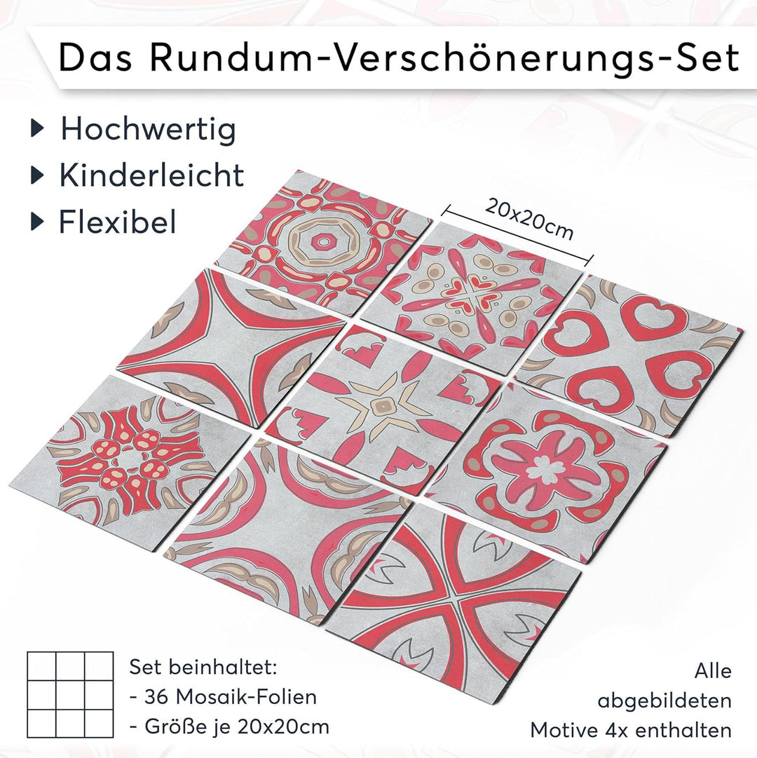 Selbstklebende - [ Bodenfliese - Fliesen für Boden ] - Aufkleber Folie Sticker für Boden-Fliesen - K