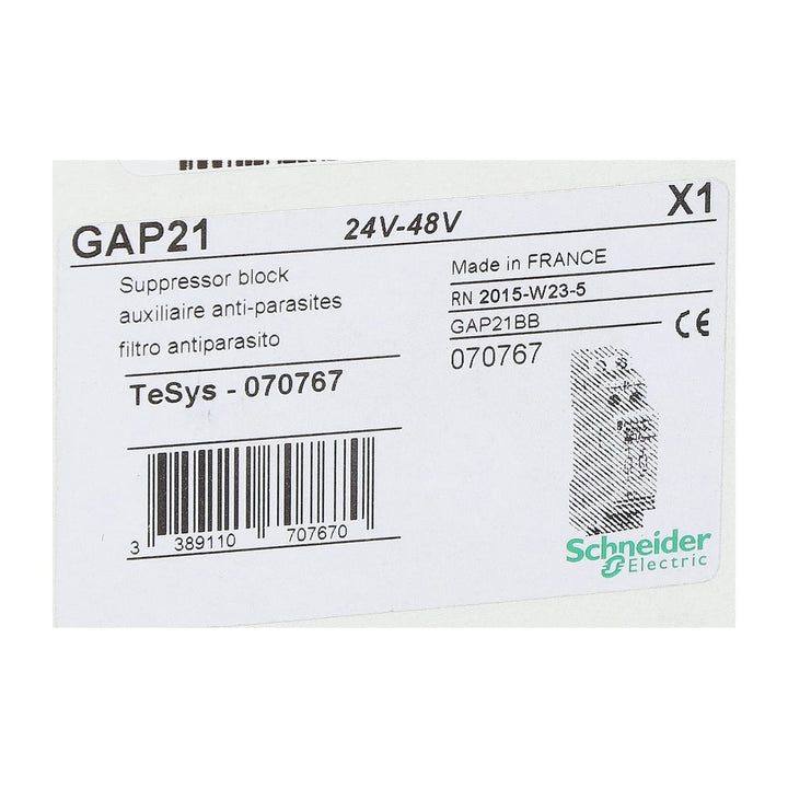 Schneider Electric Kompressor Block 48 V, Mod gap21 Coil Unterdrückung 12 bis 48 V