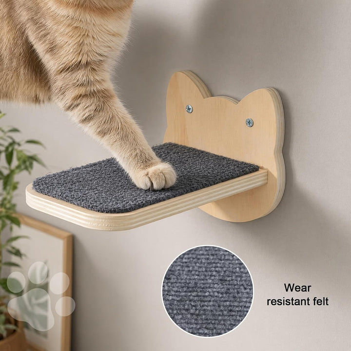 4 Stück Katzentreppe Wand, Kletterstufe 21CM, DIY Kletterwand Katzen, Katzenleiter Katzenbretter, Ka