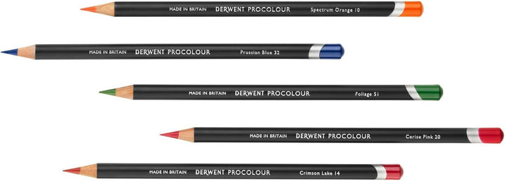 Derwent Procolour Buntstifte, Set mit 12 Stück in Metalldose, 4mm Runder Kern in Premium-Stärke, Gla