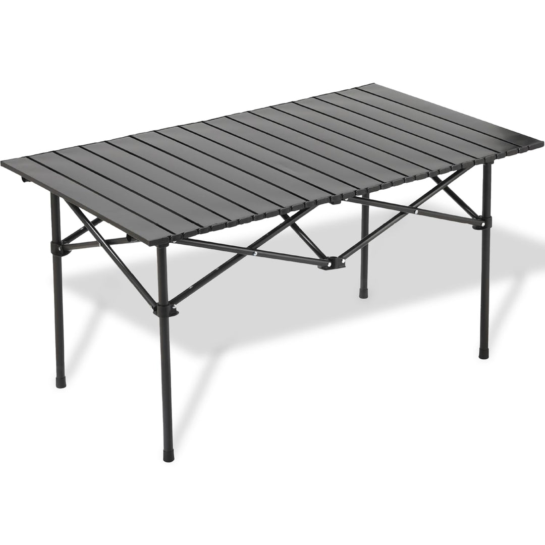 Klappbarer Campingtisch Aluminium 95x55 cm, Wetterfester Faltbarer Tisch für 4-6 Personen, Leicht &amp;