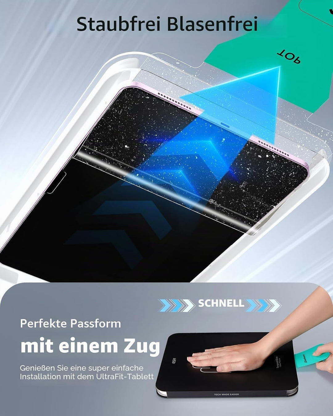 ESR 2 Stück, für iPad Air 13 Zoll M4/M3/M2 (8./7./6. Generation, 2026/2025/2024) für Panzerglas, Sch