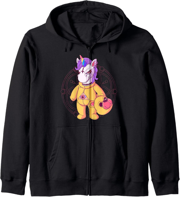 Unicorn Teddy Pastel Goth Kapuzenjacke