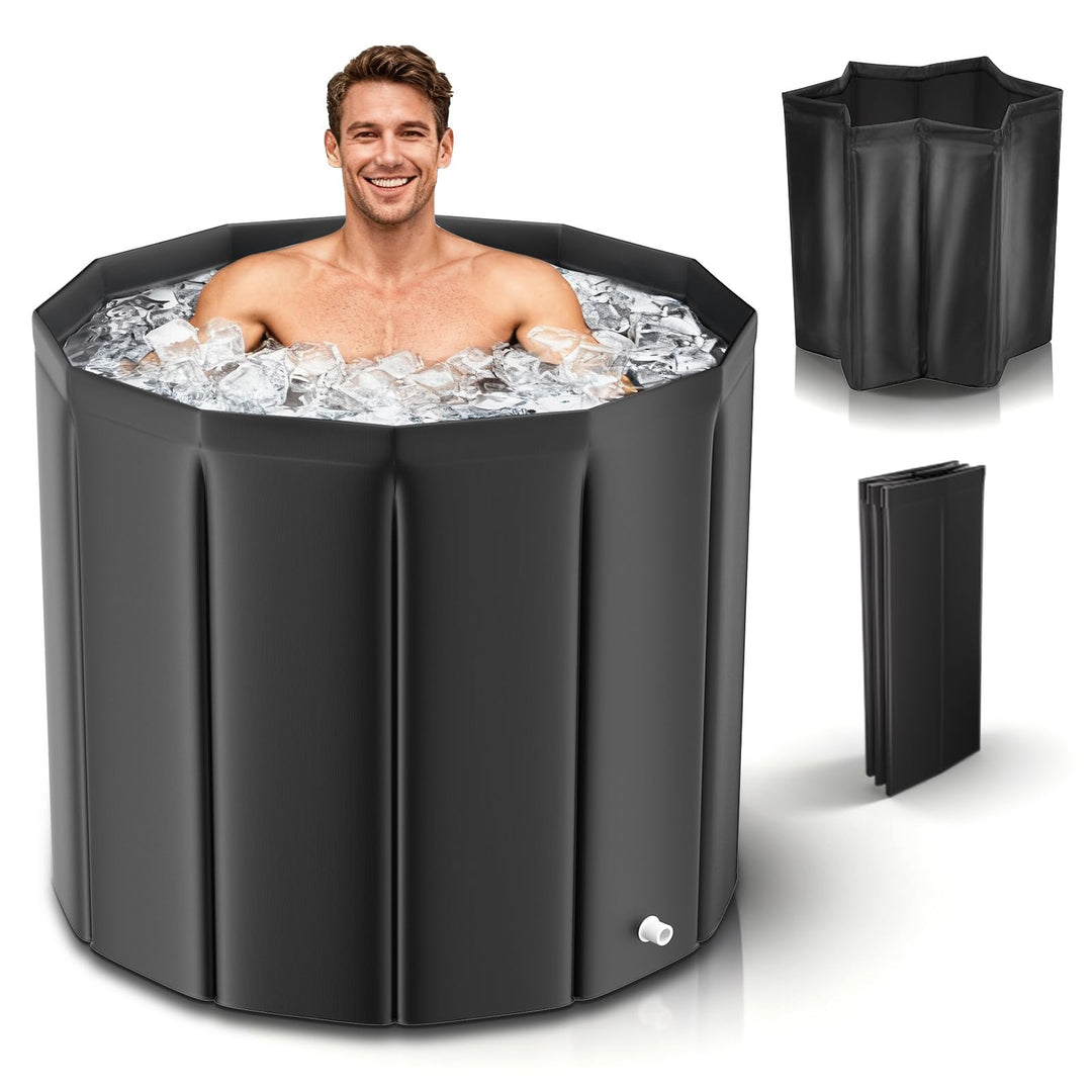 Aufblasbare Faltbare Badewanne für Erwachsene Eisbad, 376L Freistehende Badewanne mit Abdeckung 4 Sc
