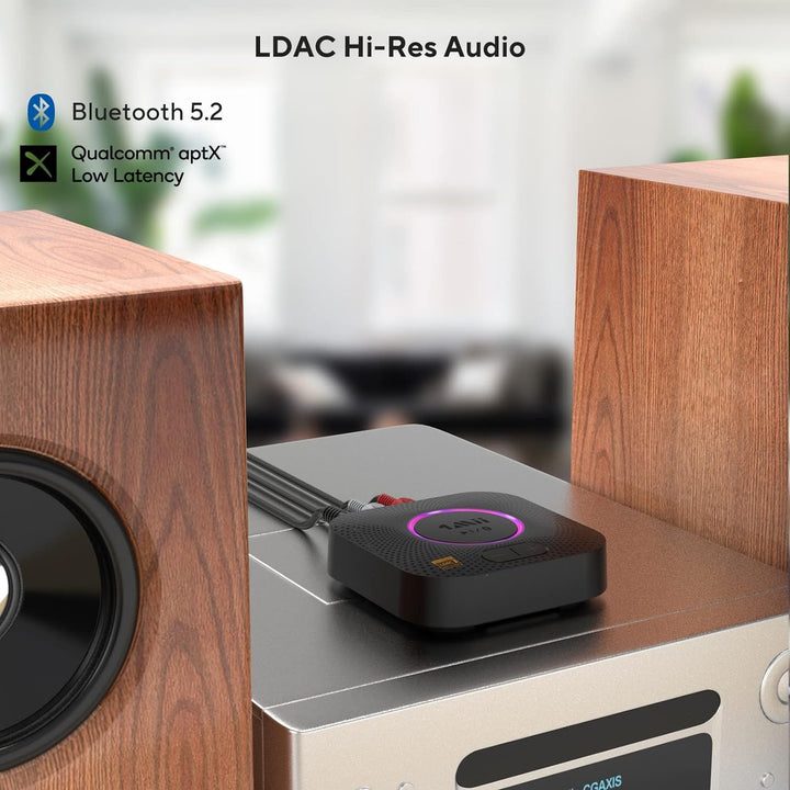 1Mii B06S+ Bluetooth 5.2 Empfänger, HiFi Audio Adapter mit LDAC, Lautstärkeregelung, aptX HD & Low L