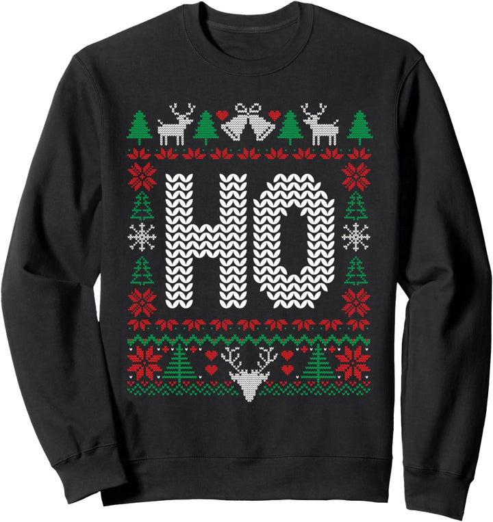 Where My Ho's At Ho Matching Couple Christmas Ugly Sweater Sweatshirt