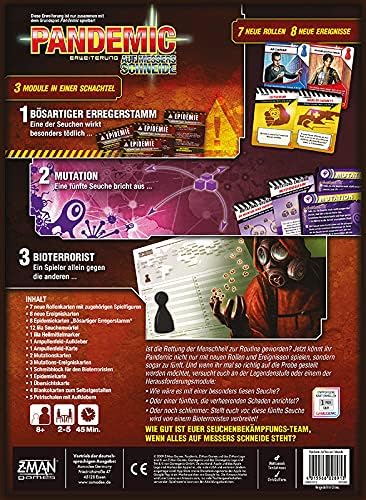 ZMan | Pandemic – Auf Messers Schneide | Erweiterung | Kennerspiel | Brettspiel | 2-5 Spieler | Ab 8
