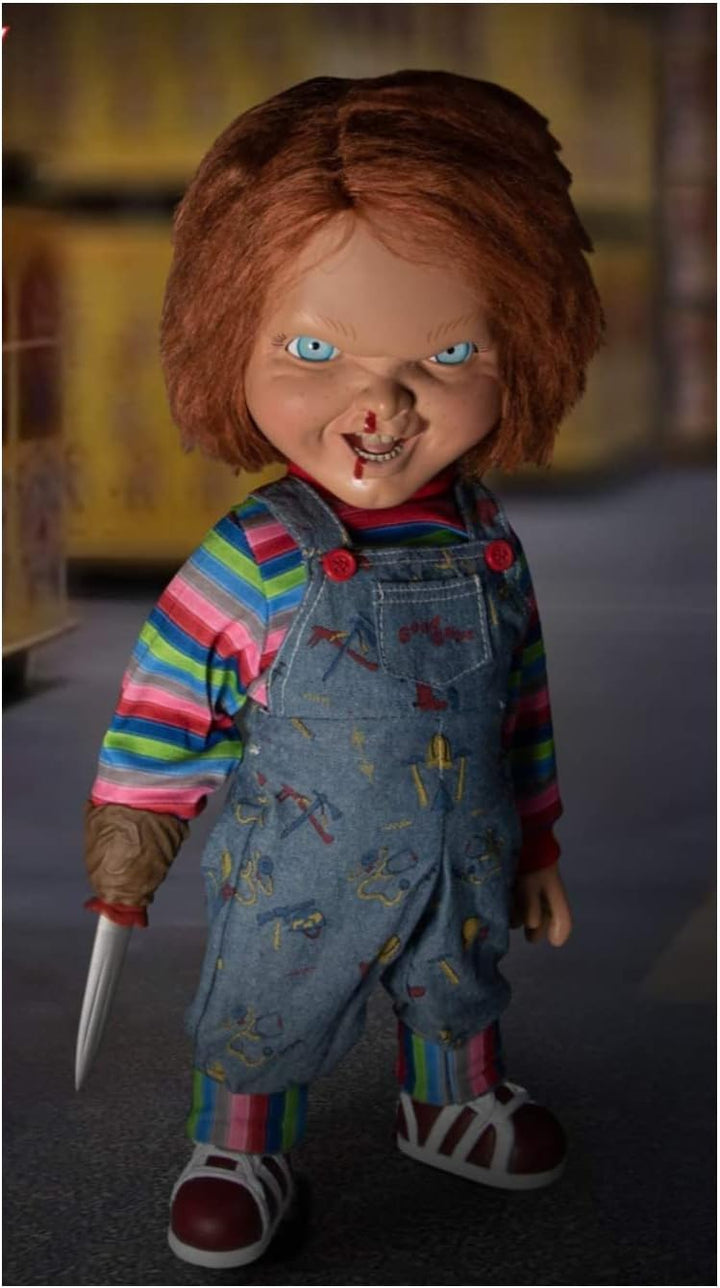 Mezco Toys Kinderspiel 2 – Sprechende Puppe Designer Series Menacing Chucky 38 cm, 0696198780239 Sta